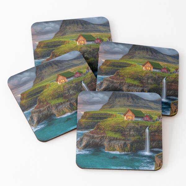 Item preview, Stunning coastal waterfall in vibrant tranquility designed and sold by Artessie.