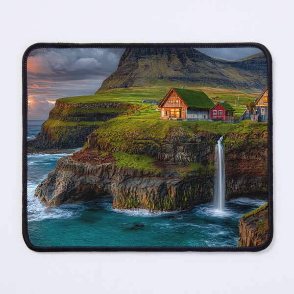 Item preview, Stunning coastal waterfall in vibrant tranquility designed and sold by Artessie.