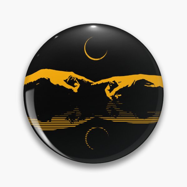 Item preview, Modern Abstract Christian Art — Creation of Adam Optical Illusion | Genesis Inspired | Yellow Orange designed and sold by ZechJohnRB.
