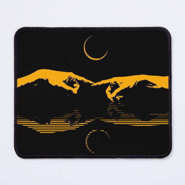 Item preview, Modern Abstract Christian Art — Creation of Adam Optical Illusion | Genesis Inspired | Yellow Orange designed and sold by ZechJohnRB.