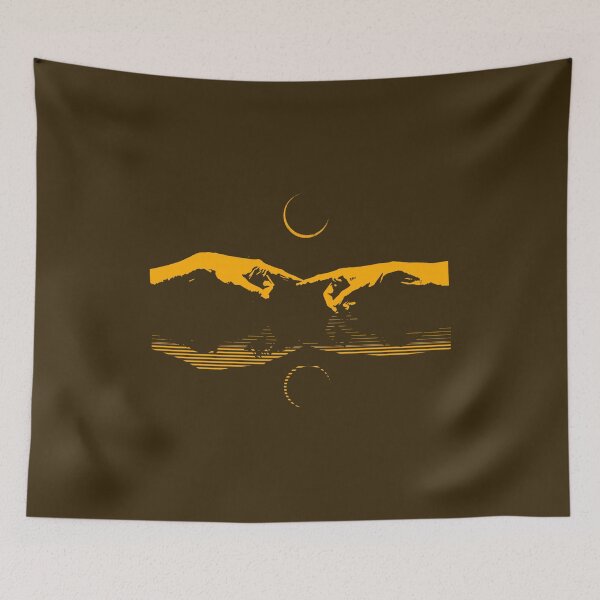 Item preview, Modern Abstract Christian Art — Creation of Adam Optical Illusion | Genesis Inspired | Yellow Orange designed and sold by ZechJohnRB.