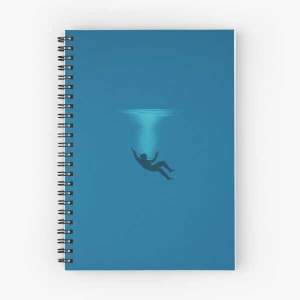 Item preview, Falling Man in Blue Depths – Surreal Minimalist Artwork designed and sold by SuccessHunters.