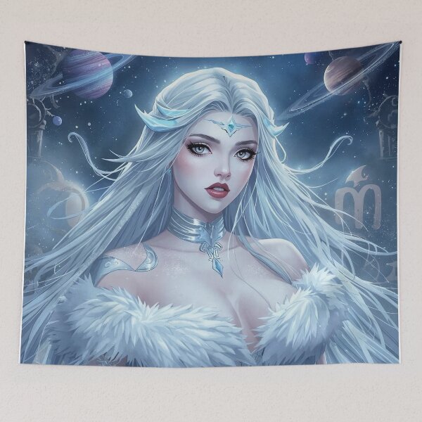 Item preview, Cancer Ice Goddess – Celestial Zodiac Enchantress of Snow and Stars designed and sold by MissSaylor.