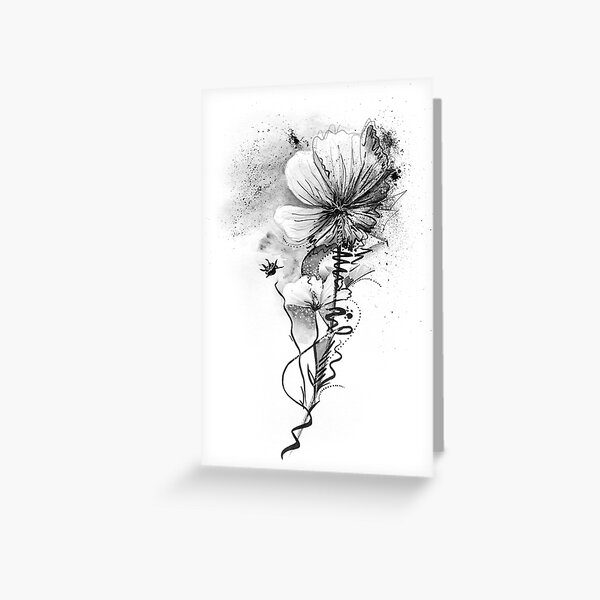 Graue Blume Grußkarte