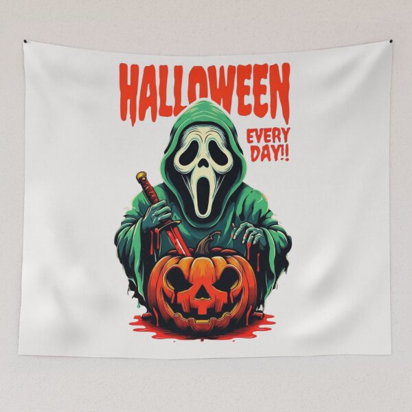 Item preview, Halloween Every Day – Scream Ghost Face Pumpkin Unique Halloween Gift, Retro Horror Movie Apparel, Scary Funny Graphic  designed and sold by wellie-chic.