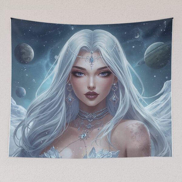 Item preview, Celestial Ice Enchantress – Fantasy Cancer Goddess of Snow and Seduction designed and sold by MissSaylor.