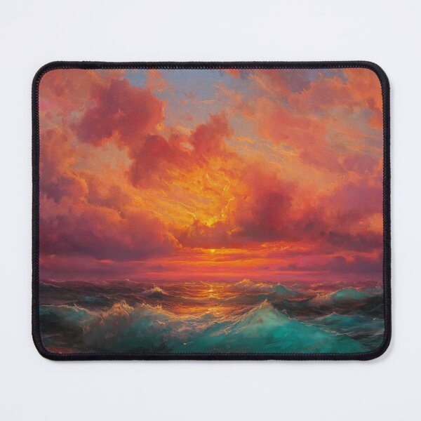 Item preview, Fiery Seascape Sunset designed and sold by eyeconart.