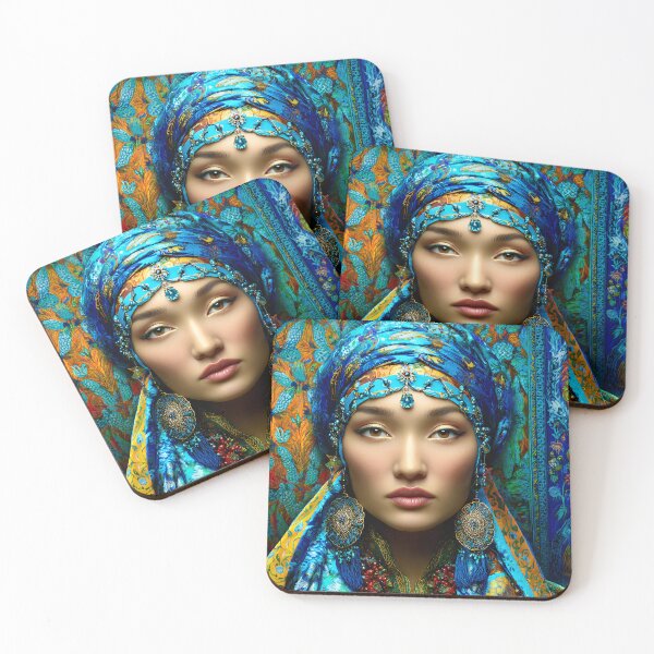 Item preview, Majestic Portrait of a Woman in Vibrant Attire designed and sold by Artessie.