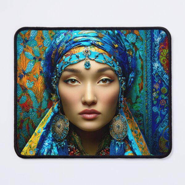 Item preview, Majestic Portrait of a Woman in Vibrant Attire designed and sold by Artessie.