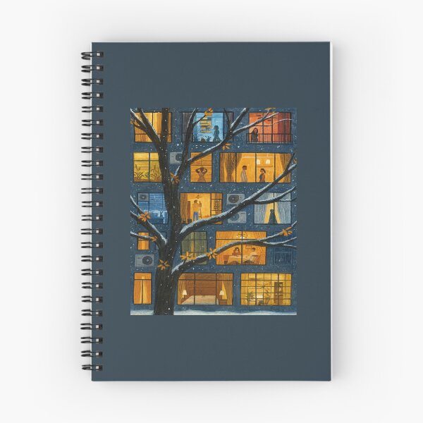 Item preview, Winter Night Windows – Cozy City Apartment Lights in Snow designed and sold by SuccessHunters.