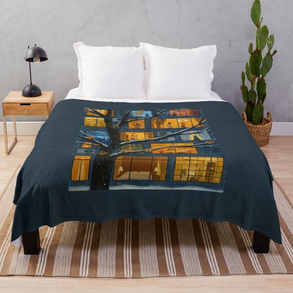 Item preview, Winter Night Windows – Cozy City Apartment Lights in Snow designed and sold by SuccessHunters.