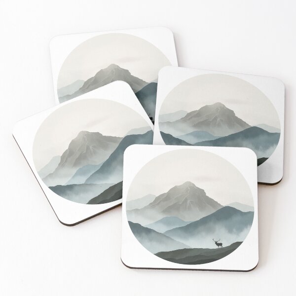 Item preview, Scottish Highlands Stag - Misty Mountain Landscape designed and sold by Loom on the Loch.