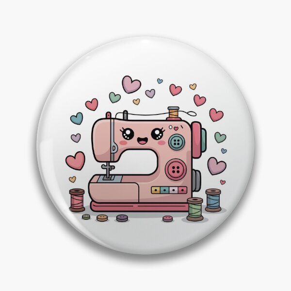 Item preview, Kawaii Sewing Machine with Hearts designed and sold by jkrphoto.