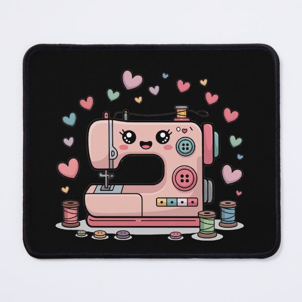 Item preview, Kawaii Sewing Machine with Hearts designed and sold by jkrphoto.