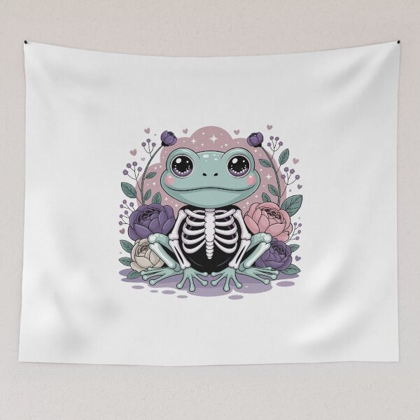 Item preview, Skeleton Frog with Flowers designed and sold by jkrphoto.