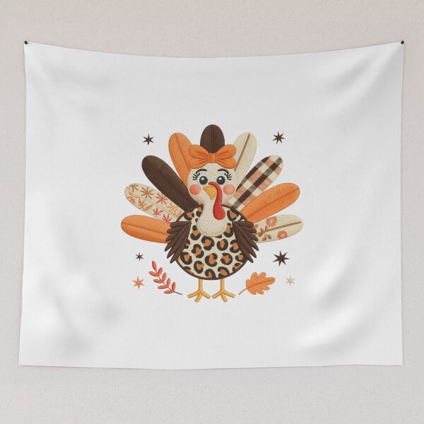 Item preview, Embroidered Turkey with Patterned Feathers designed and sold by jkrphoto.