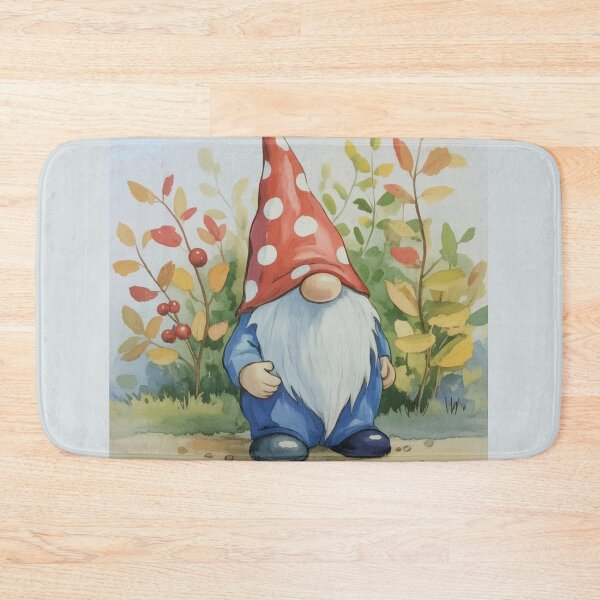 Item preview, This charming autumn gnome in a polka-dot hat, like a toadstool, is a gift for forest lovers. designed and sold by DZIERANA.
