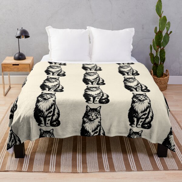 Item preview, The ragdoll cat – Black and White Stencil Cat Portrait designed and sold by blaze_art.