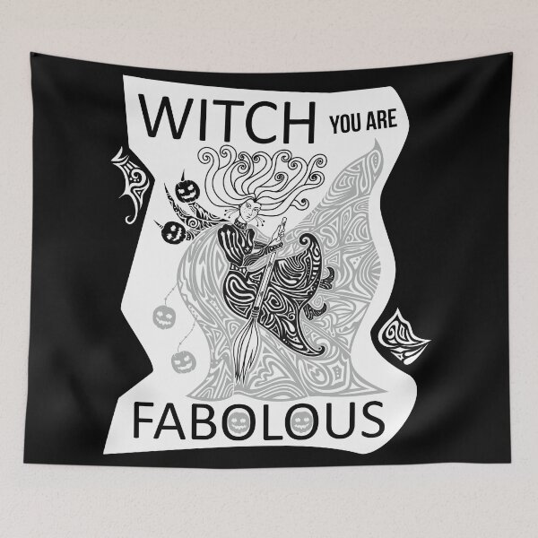 Item preview, Witch You are fabolous. Halloween party clothes. Black and white ethnic ornament  designed and sold by Peskariki.