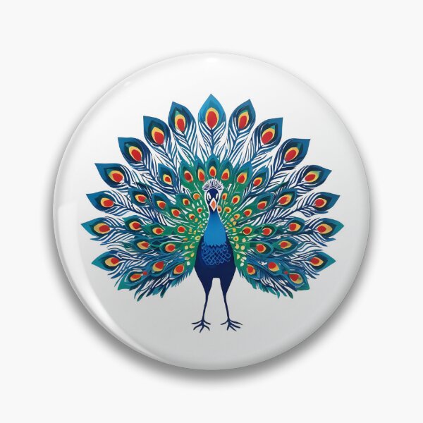 Item preview, Colorful Folk Peacock – Inspired by Łowicz Wycinanki Kolorowy Ludowy Paw – W Stylu Wycinanek z Łowicza designed and sold by AmberWit.