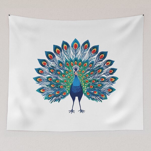 Item preview, Colorful Folk Peacock – Inspired by Łowicz Wycinanki Kolorowy Ludowy Paw – W Stylu Wycinanek z Łowicza designed and sold by AmberWit.