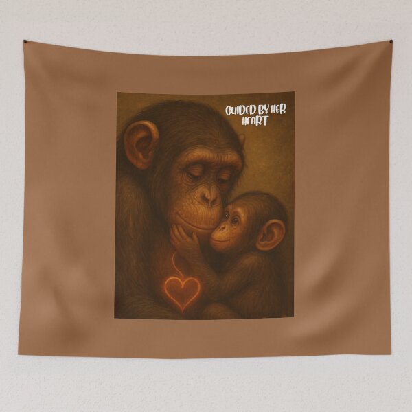 Item preview, Guided by Her Heart – ElementaLoom Chimpanzee & Baby designed and sold by GeoWild Designs.