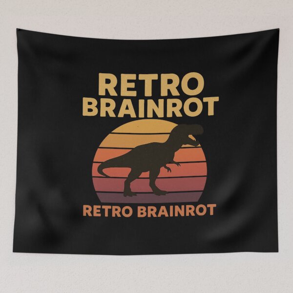 Item preview, Retro Sunset Dinosaur – Retro Brainrot Vintage Meme designed and sold by BiomortoArts.
