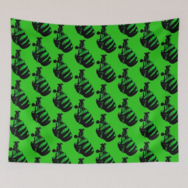 Item preview, Left hand holding an old-school tattoo machine, green. designed and sold by TheTattooGuy.