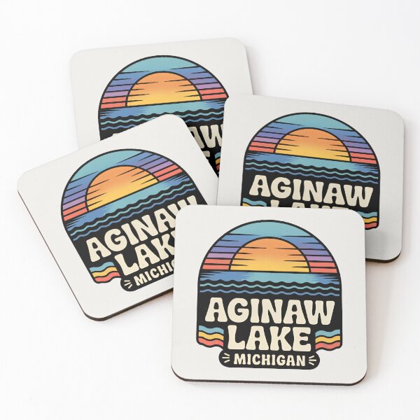 Item preview, Aginaw Lake, Michigan Retro Sunset designed and sold by TheOldMittenIllustrated.