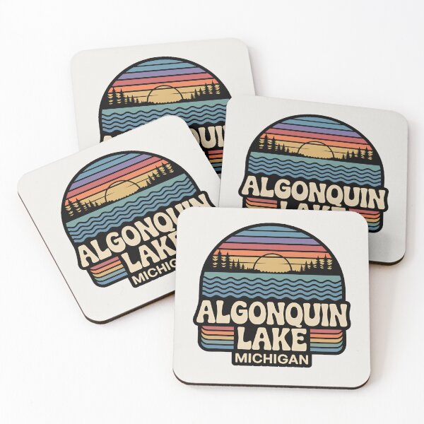 Item preview, Algonquin Lake, Michigan Retro Sunset designed and sold by TheOldMittenIllustrated.
