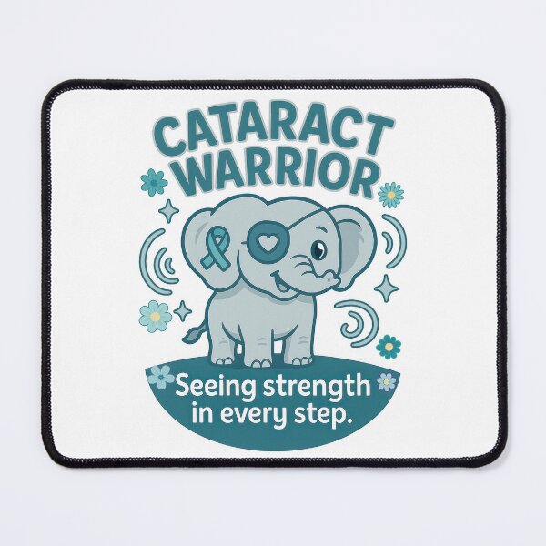 Item preview, Cataract Warrior – Cute Elephant Vision Loss Support designed and sold by Eyepatch-Jacks.