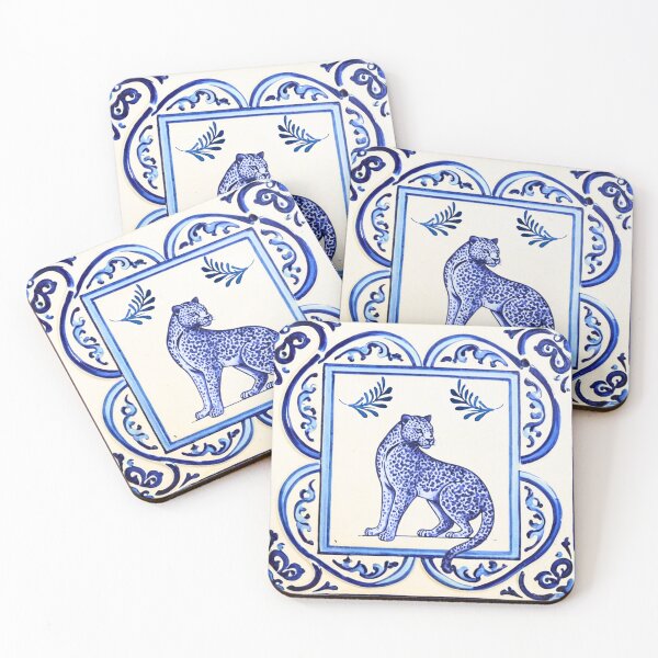 Item preview, Blue Leopard Tile designed and sold by Kiki-Hes.
