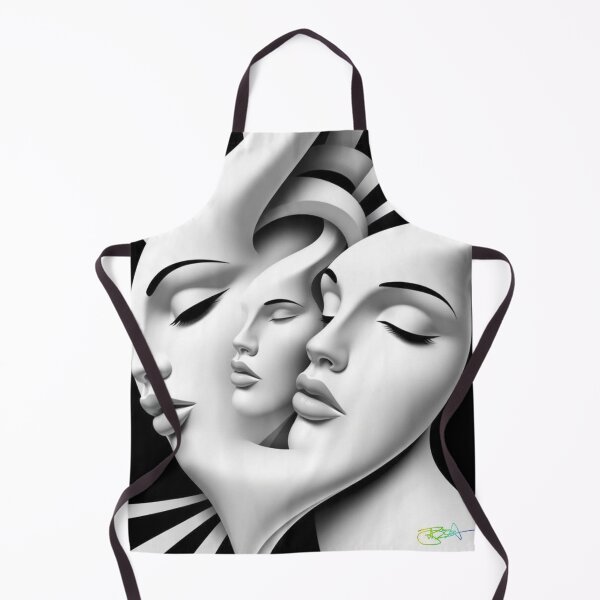 Item preview, Symmetry of Souls - Black & White Surreal Faces Art designed and sold by Benito Del Ray.