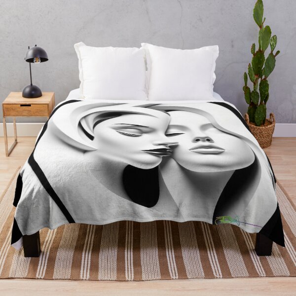 Item preview, Echoes in Contrast - Abstract Dual Portrait Op Art designed and sold by Benito Del Ray.