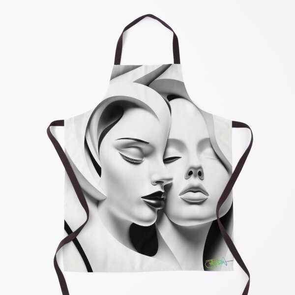 Item preview, Echoes in Contrast - Abstract Dual Portrait Op Art designed and sold by Benito Del Ray.