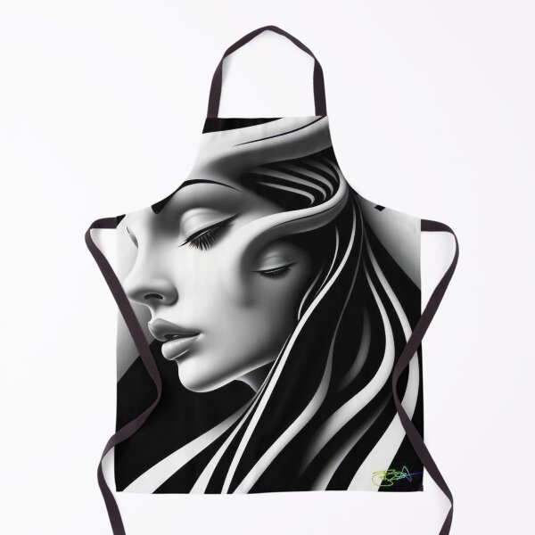 Item preview, Monochrome Muse - Abstract Woman Op Art Portrait designed and sold by Benito Del Ray.