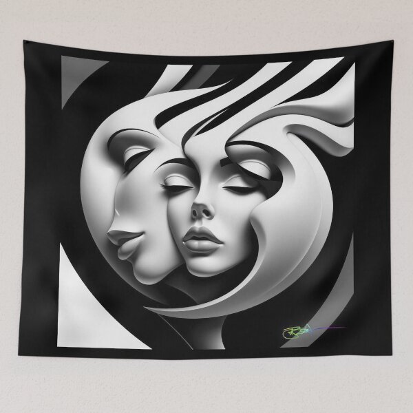 Item preview, Dream Spiral - Surreal Woman in Op Art Flow designed and sold by Benito Del Ray.