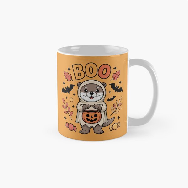 Item preview, Otter Says BOO – Cute Halloween Ghost Otter Design designed and sold by SoftStyleStudio ⭐⭐⭐.