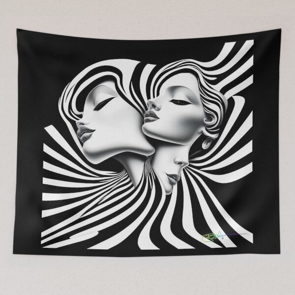 Item preview, Vision Spiral - Op Art Woman in Hypnotic Flow designed and sold by Benito Del Ray.