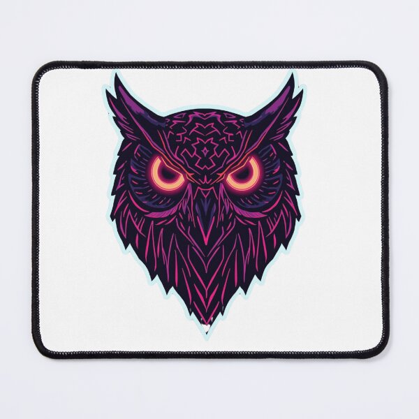 Item preview, Neon Owl Head – Glowing Tribal Style Design designed and sold by ZYNORAworld.