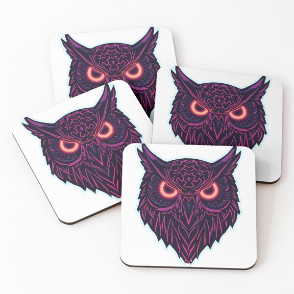 Item preview, Neon Owl Head – Glowing Tribal Style Design designed and sold by ZYNORAworld.