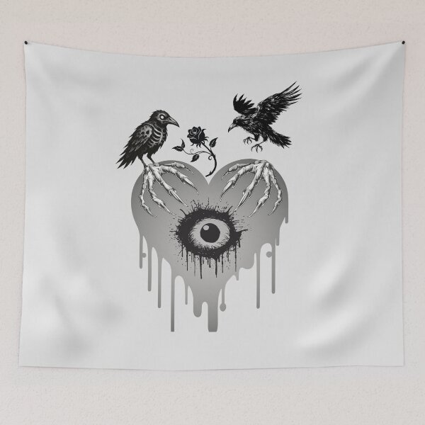 Item preview, Heart with eye and ravens designed and sold by KatNa.