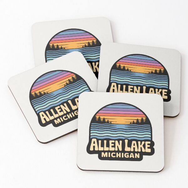 Item preview, Allen Lake, Michigan Retro Sunset designed and sold by TheOldMittenIllustrated.