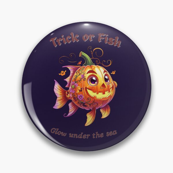 Item preview, Trick or Fish: Glow Under the Sea Halloween Pumpkin Fish designed and sold by DariaCraft.
