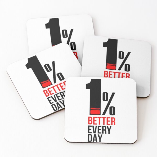 Item preview, 1% Better Every Day – Motivational Quote designed and sold by MeowLoka ⭐⭐⭐⭐.
