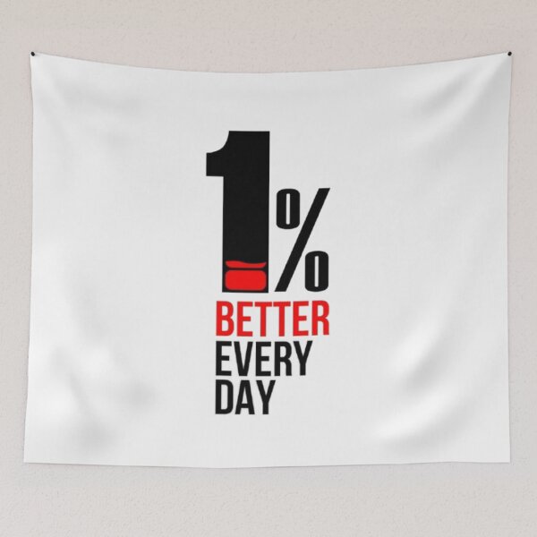 Item preview, 1% Better Every Day – Motivational Quote designed and sold by MeowLoka ⭐⭐⭐⭐.
