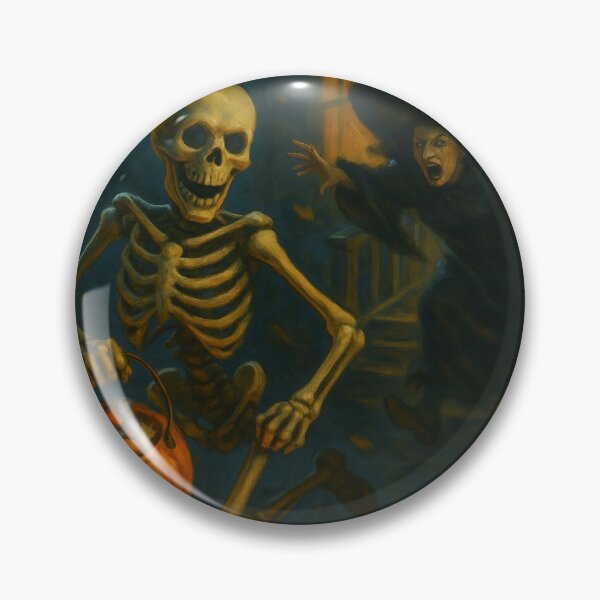 Item preview, Funny Halloween Art – Skeleton Candy Thief designed and sold by SavageTeamArt.