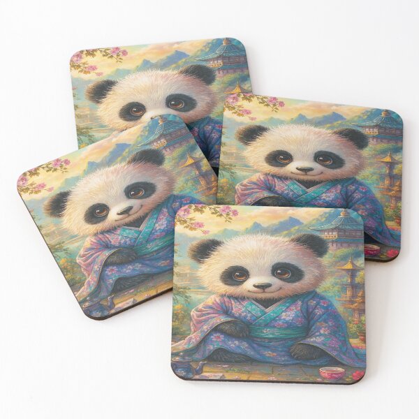 Item preview, Whimsical Panda Tea Ritual in Blossom Garden designed and sold by Mindful56.