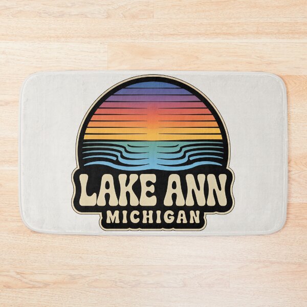 Item preview, Lake Ann, Michigan Retro Sunset designed and sold by TheOldMittenIllustrated.