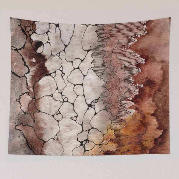 Item preview, Smokey Brown Earth Tones Crystal Abstract Neurographica designed and sold by Tezoodle Art.